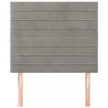 világosszürke bársony fejtámla 100x5x118/128 cm