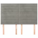 világosszürke bársony fejtámla 144x5x118/128 cm