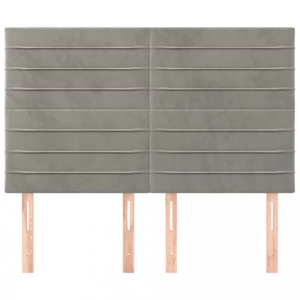 világosszürke bársony fejtámla 144x5x118/128 cm