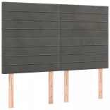 sötétszürke bársony fejtámla 144x5x118/128 cm