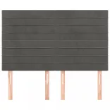 sötétszürke bársony fejtámla 144x5x118/128 cm