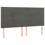 sötétszürke bársony fejtámla 160x5x118/128 cm