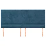 sötétkék bársony fejtámla 160x5x118/128 cm