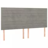 világosszürke bársony fejtámla 180x5x118/128 cm