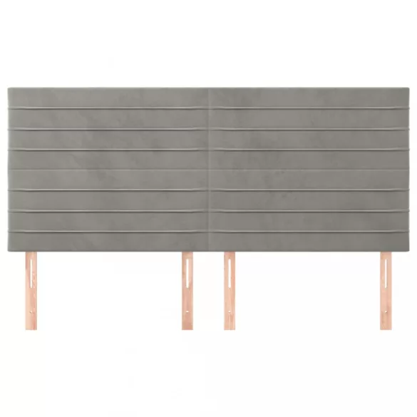 világosszürke bársony fejtámla 180x5x118/128 cm