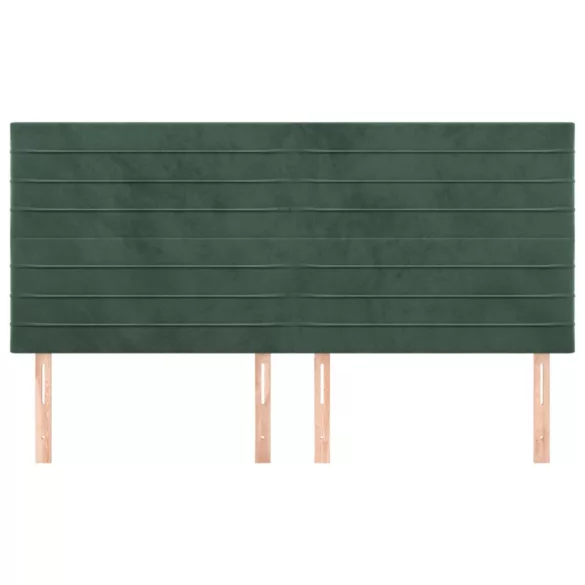 sötétzöld bársony fejtámla 180x5x118/128 cm