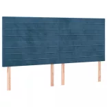 sötétkék bársony fejtámla 180x5x118/128 cm