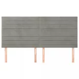 világosszürke bársony fejtámla 200 x 5 x 118/128 cm