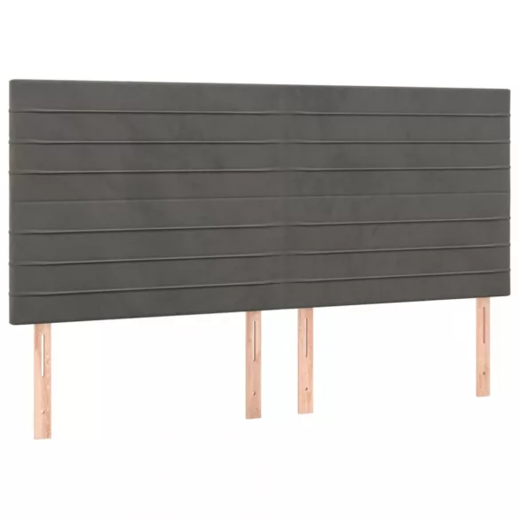 sötétszürke bársony fejtámla 200 x 5 x 118/128 cm