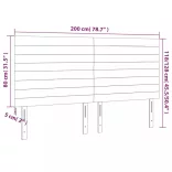 sötétszürke bársony fejtámla 200 x 5 x 118/128 cm