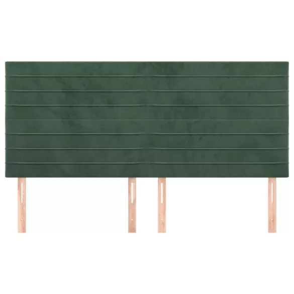 sötétzöld bársony fejtámla 200 x 5 x 118/128 cm