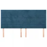 sötétkék bársony fejtámla 200 x 5 x 118/128 cm
