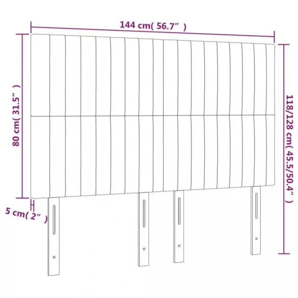 krémszínű szövet fejtámla 144x5x118/128 cm