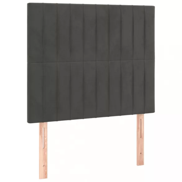 sötétszürke bársony fejtámla 80x5x118/128 cm