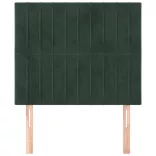 sötétzöld bársony fejtámla 80x5x118/128 cm