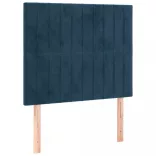 sötétkék bársony fejtámla 80x5x118/128 cm