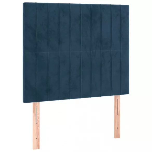sötétkék bársony fejtámla 80x5x118/128 cm