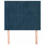 sötétkék bársony fejtámla 80x5x118/128 cm
