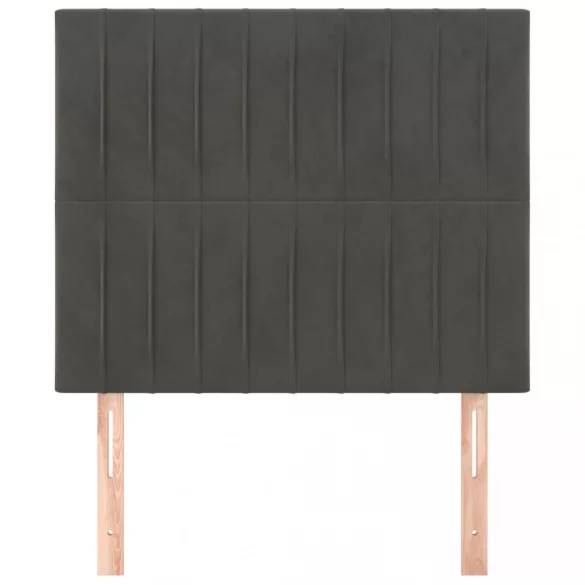 sötétszürke bársony fejtámla 90x5x118/128 cm