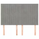 világosszürke bársony fejtámla 144x5x118/128 cm