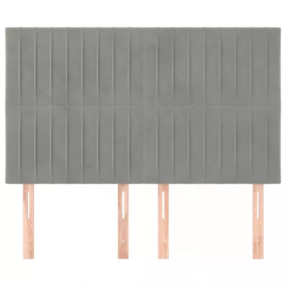 világosszürke bársony fejtámla 144x5x118/128 cm