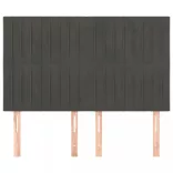 sötétszürke bársony fejtámla 144x5x118/128 cm