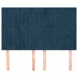 sötétkék bársony fejtámla 144x5x118/128 cm