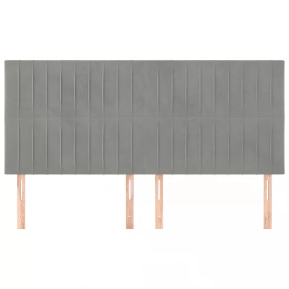 világosszürke bársony fejtámla 160x5x118/128 cm