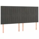 sötétszürke bársony fejtámla 180x5x118/128 cm