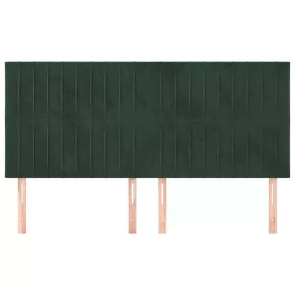 sötétzöld bársony fejtámla 180x5x118/128 cm