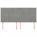 világosszürke bársony fejtámla 200 x 5 x 118/128 cm