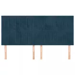 sötétkék bársony fejtámla 200 x 5 x 118/128 cm