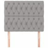 világosszürke szövet fejtámla 90x7x118/128 cm