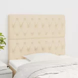 krémszínű szövet fejtámla 90x7x118/128 cm