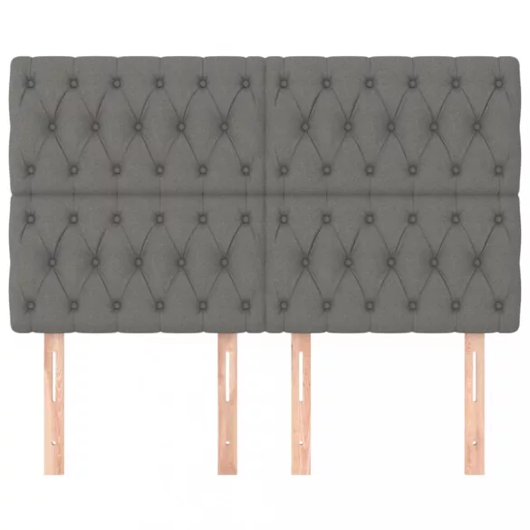 sötétszürke szövet fejtámla 144x7x118/128 cm