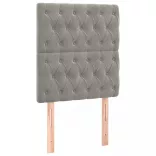 világosszürke bársony fejtámla 80x7x118/128 cm