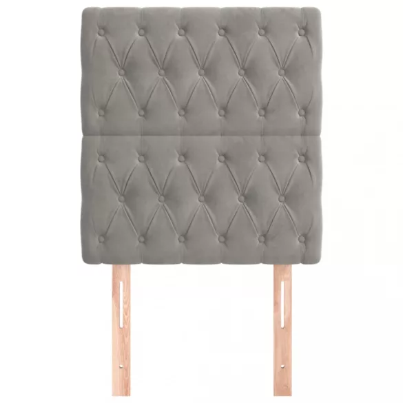 világosszürke bársony fejtámla 80x7x118/128 cm