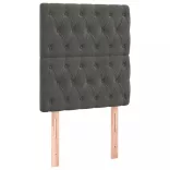 sötétszürke bársony fejtámla 80x7x118/128 cm