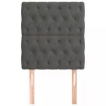 sötétszürke bársony fejtámla 80x7x118/128 cm