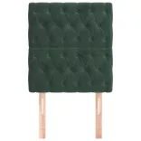 sötétzöld bársony fejtámla 80x7x118/128 cm