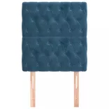 sötétkék bársony fejtámla 80x7x118/128 cm