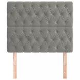 világosszürke bársony fejtámla 90x7x118/128 cm