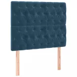 sötétkék bársony fejtámla 100 x 7 x 118/128 cm