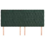 sötétzöld bársony fejtámla 180x7x118/128 cm