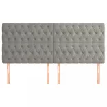 világosszürke bársony fejtámla 200 x 7 x 118/128 cm