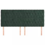sötétzöld bársony fejtámla 200 x 7 x 118/128 cm