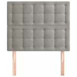 világosszürke bársony fejtámla 80x5x118/128 cm