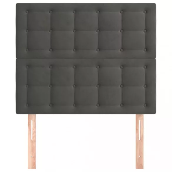 sötétszürke bársony fejtámla 80x5x118/128 cm