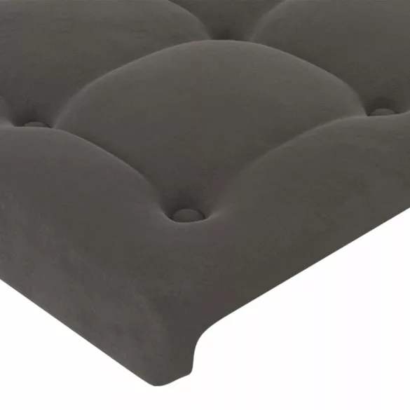 sötétszürke bársony fejtámla 90x5x118/128 cm