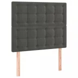 sötétszürke bársony fejtámla 100x5x118/128 cm